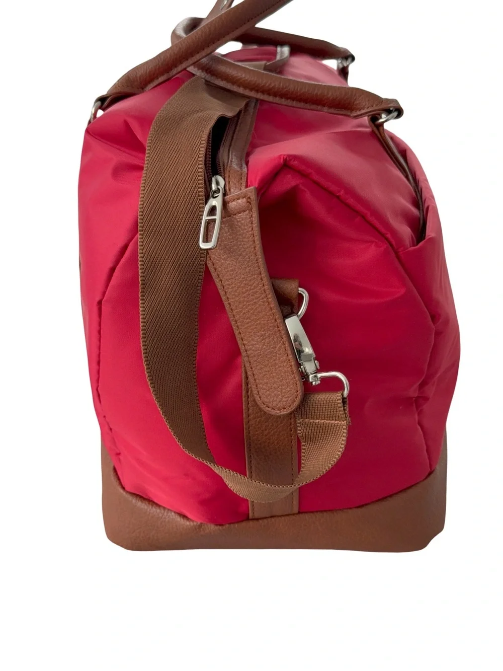 Red Weekend Duffel Bag with Brown Accents -Lucas Luggage for Hard Rock Casino